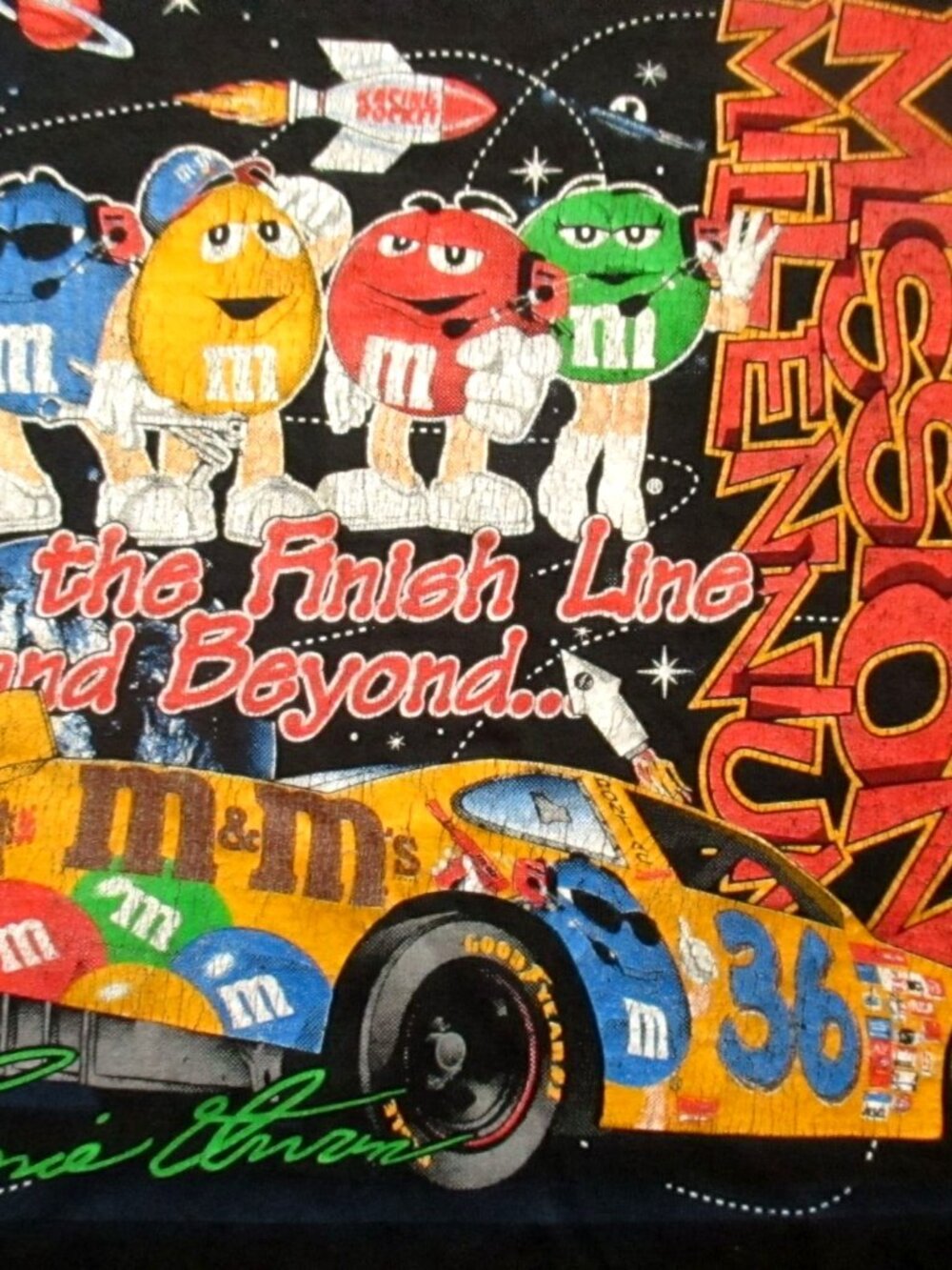 True Vintage Women's T-shirt XS S Winston Cup 1990s Ernie Irvin #36 M&M's 1998